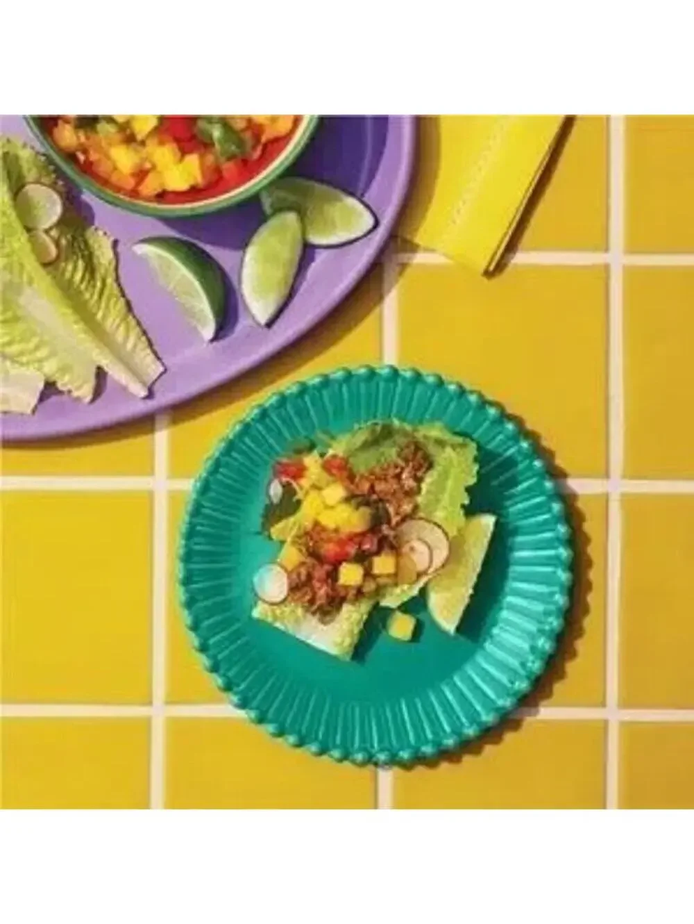 Tabitha Brown for Target NWT Beaded Appetizer Plates Stoneware Multi Set of 4